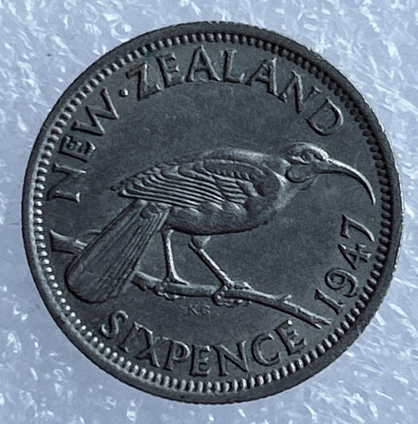 海外回流1元起拍小铺 各国钱币散币场 第17期 新西兰1947年6便士 乔治六世