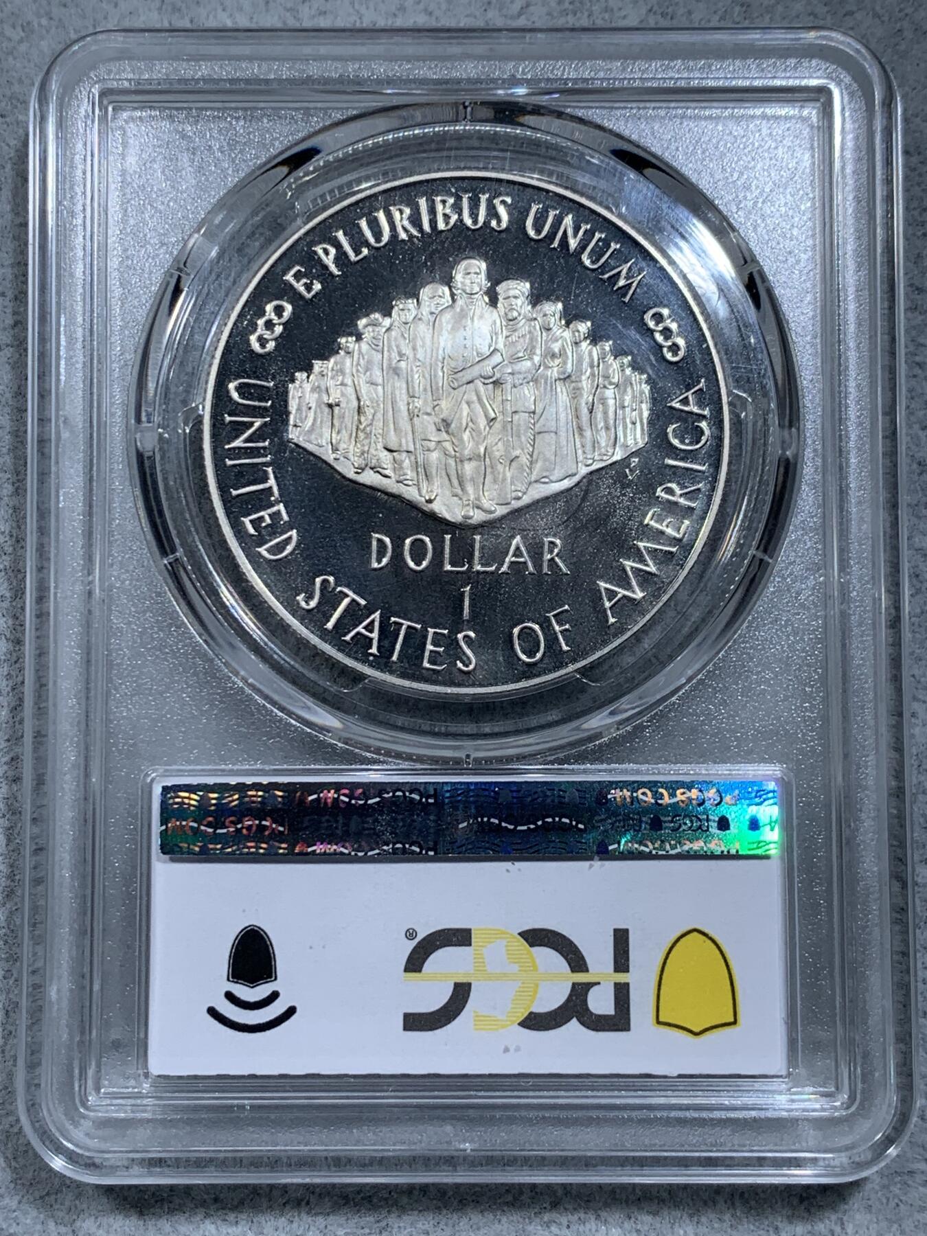 《竞宝斋》第314场 周日，周一，周二  3场连拍 （全场包邮） PCGS PR68DCAM 美国1987年纪念美国宪法200周年精制高银纪念银币，克劳斯获奖币，做工精细，无氧化，光度非常好，镜面工艺