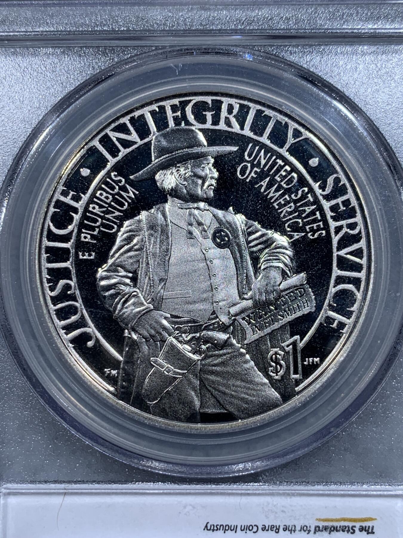 《竞宝斋》第314场 周日，周一，周二  3场连拍 （全场包邮） PCGS PR69DCAM 美国2015年联邦探员1美元精制纪念银币，发行量38149枚。PROOF精制币，币面清爽干净又漂亮，状态一流。