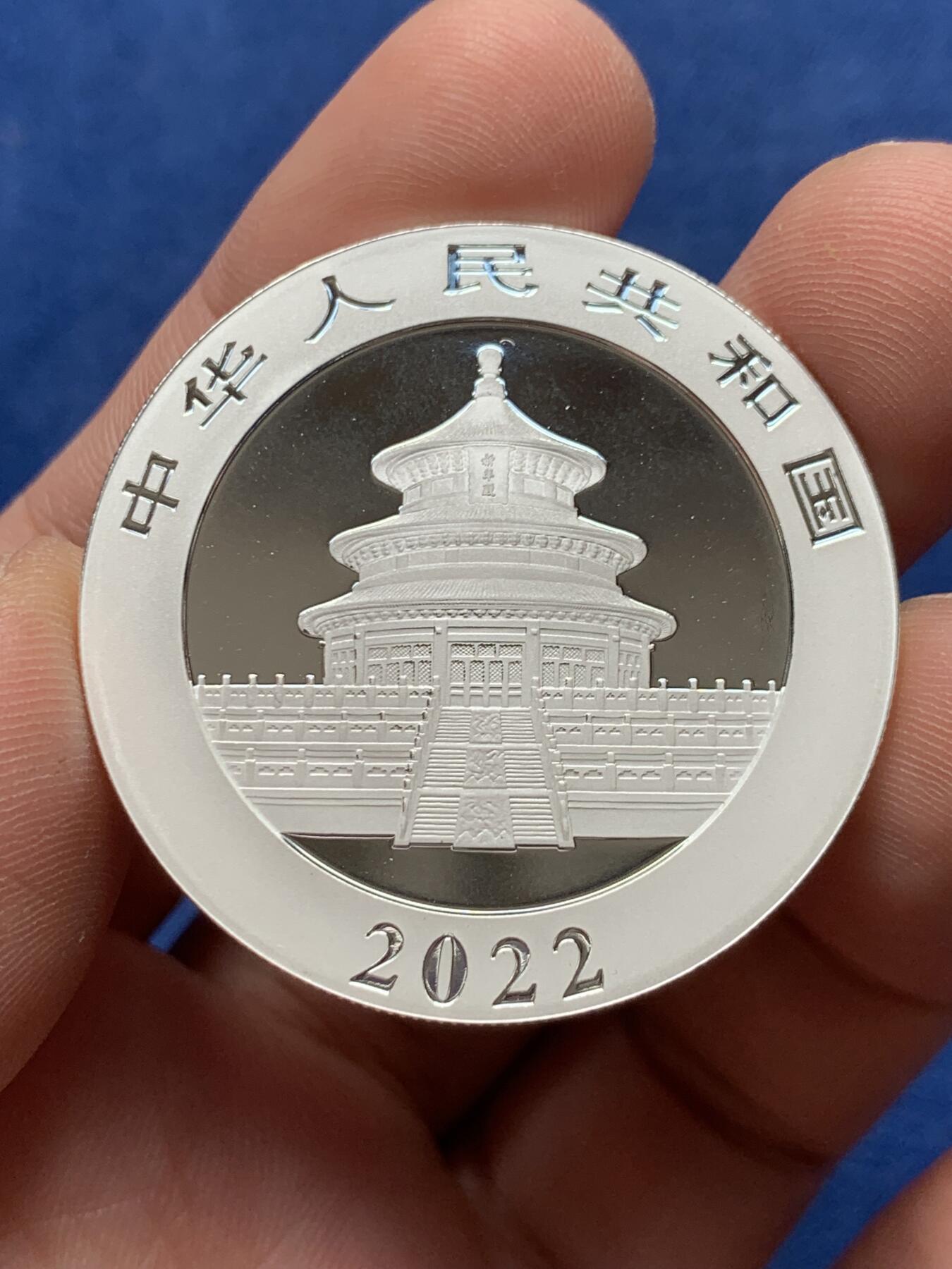 《竞宝斋》第314场 周日，周一，周二  3场连拍 （全场包邮） 2022年大熊猫10元银币 30克 999银