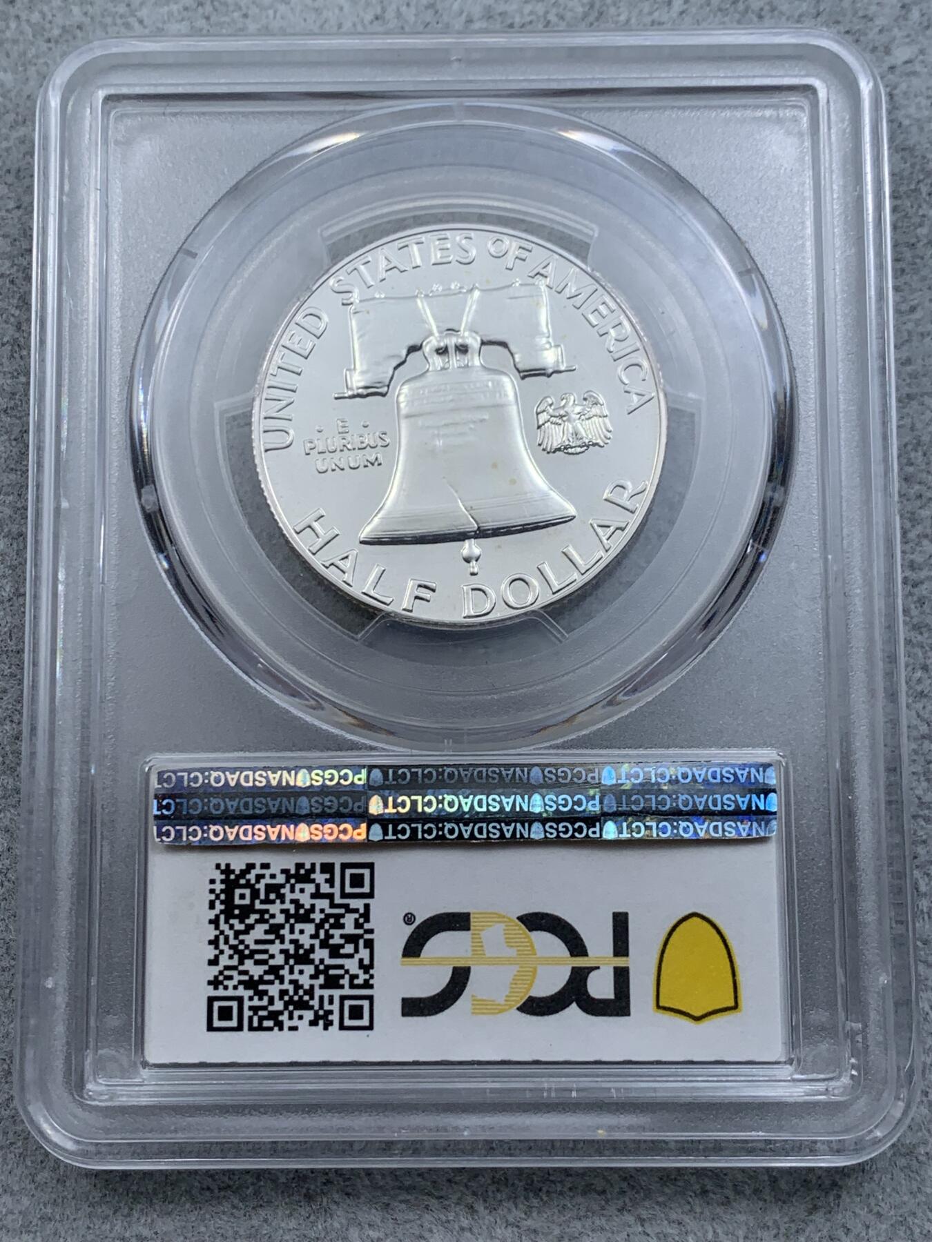 《竞宝斋》第314场 周日，周一，周二  3场连拍 （全场包邮） PCGS PR66 美国1961年50美分精制银币，经典的富兰克林，收藏级