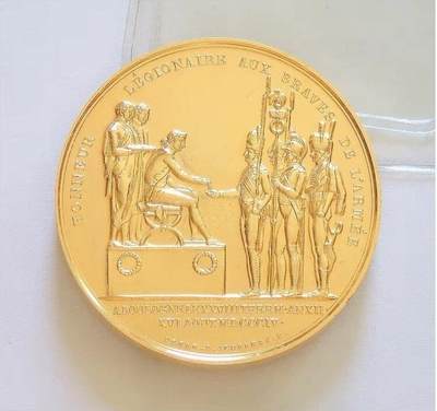 法国纪念1804年 拿破仑战争+雄鹰高浮雕精制大镀金章 40MM - 法国纪念1804年 拿破仑战争+雄鹰高浮雕精制大镀金章 40MM