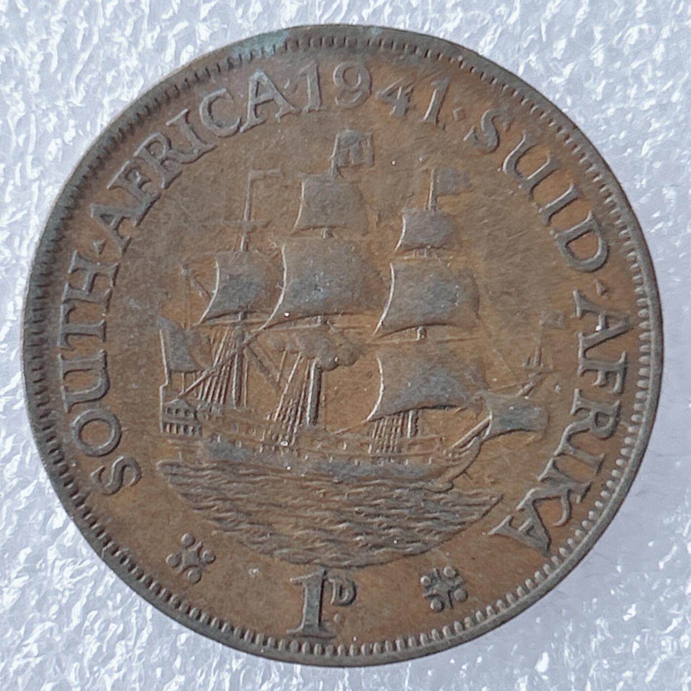 海外回流1元起拍小铺 各国钱币散币场 第17期 英属南非1941年1便士铜币 乔治六世