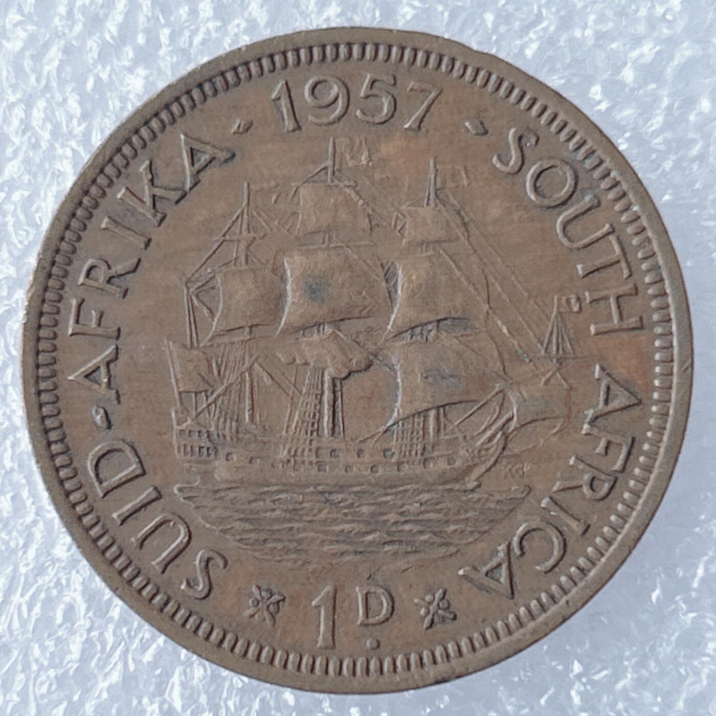 海外回流1元起拍小铺 各国钱币散币场 第17期 英属南非1957年1便士铜币 伊丽莎白女王版