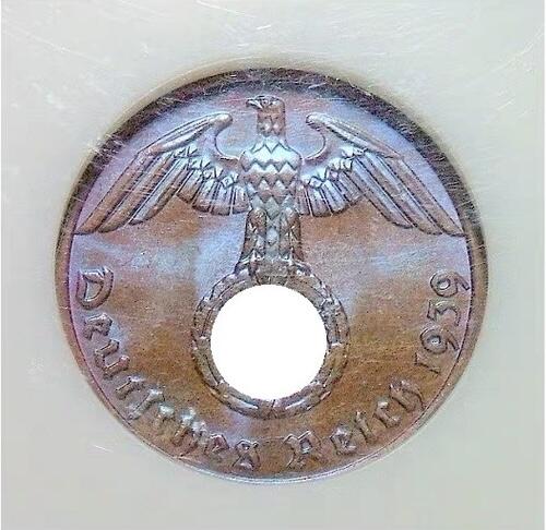 NGC MS66 德国第三帝国1939年1芬尼 难得开卷原光