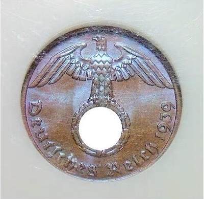 NGC MS66 德国第三帝国1939年1芬尼 难得开卷原光 - NGC MS66 德国第三帝国1939年1芬尼 难得开卷原光