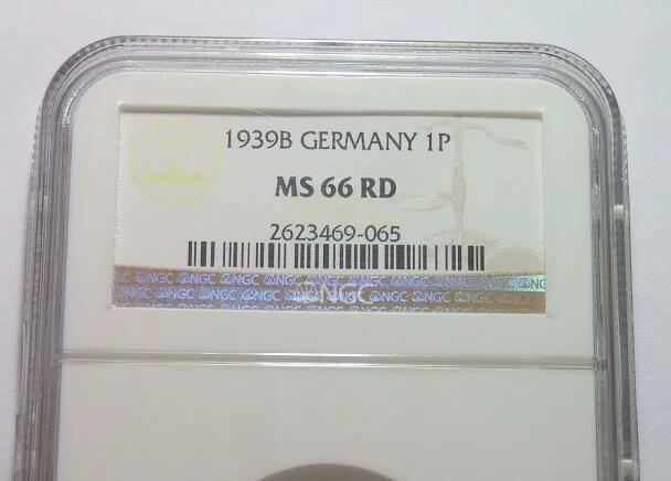 NGC MS66RD 德国第三帝国1939年B版1芬尼 难得开卷原光 