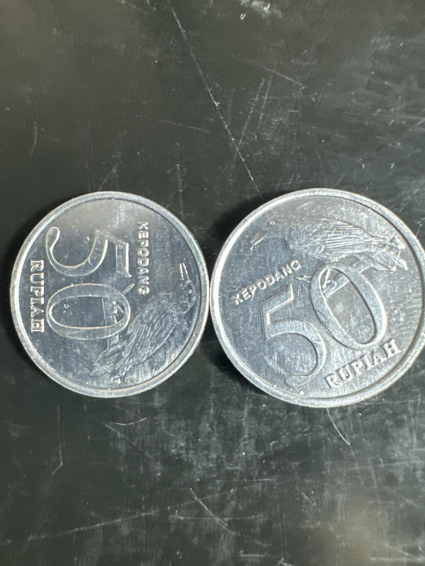 大家国庆快乐～今天还是一天发货哟～ 印度尼西亚50卢比（两枚）