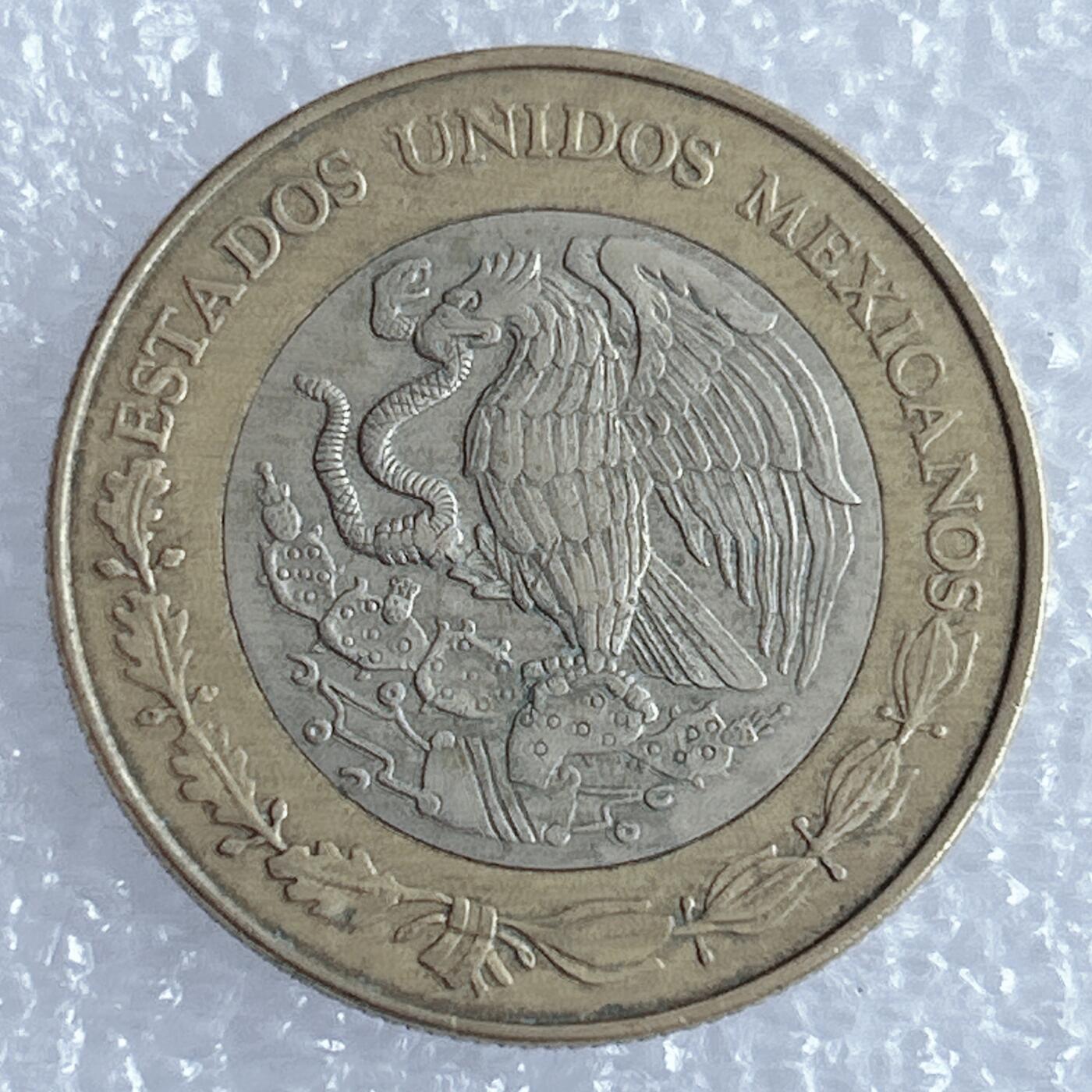 海外回流1元起拍小铺 各国钱币散币场 第17期 墨西哥1998年10比索双色币