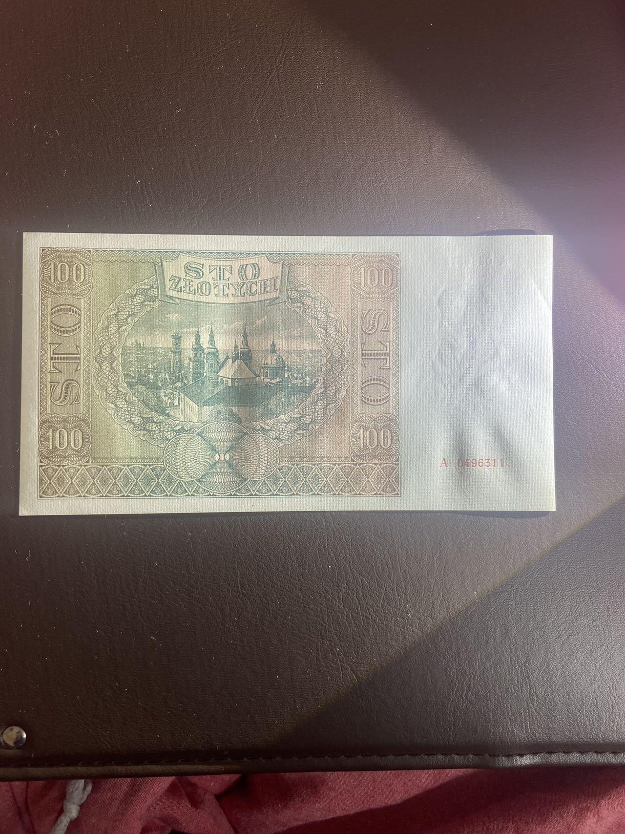 【炜奕收藏】，第十五期，裸钞专场 波兰1941年100兹罗提，UNC-品相，左上角极轻微压痕，A冠
