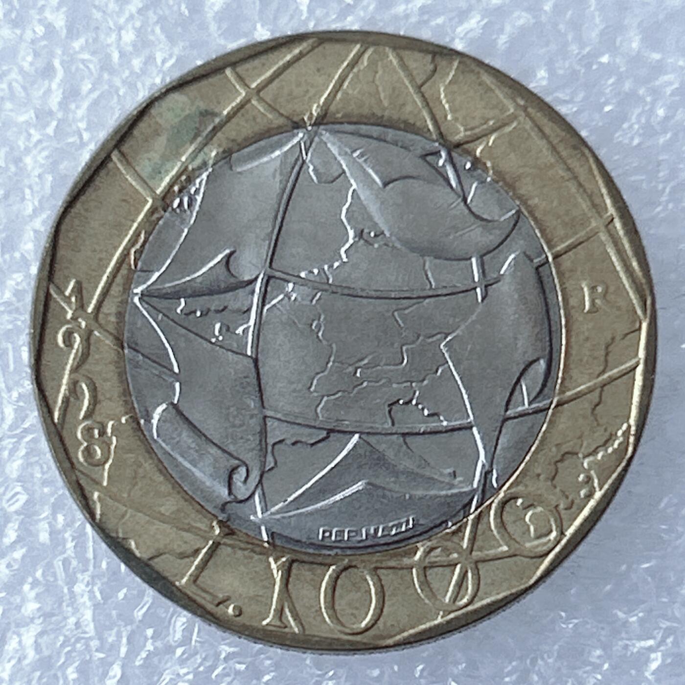 海外回流1元起拍小铺 各国钱币散币场 第17期 意大利1998年1000里拉双色币