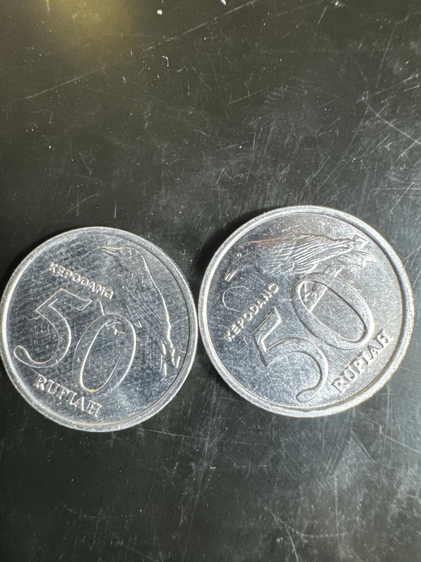 大家国庆快乐～今天还是一天发货哟～ 印度尼西亚50卢比（两枚）