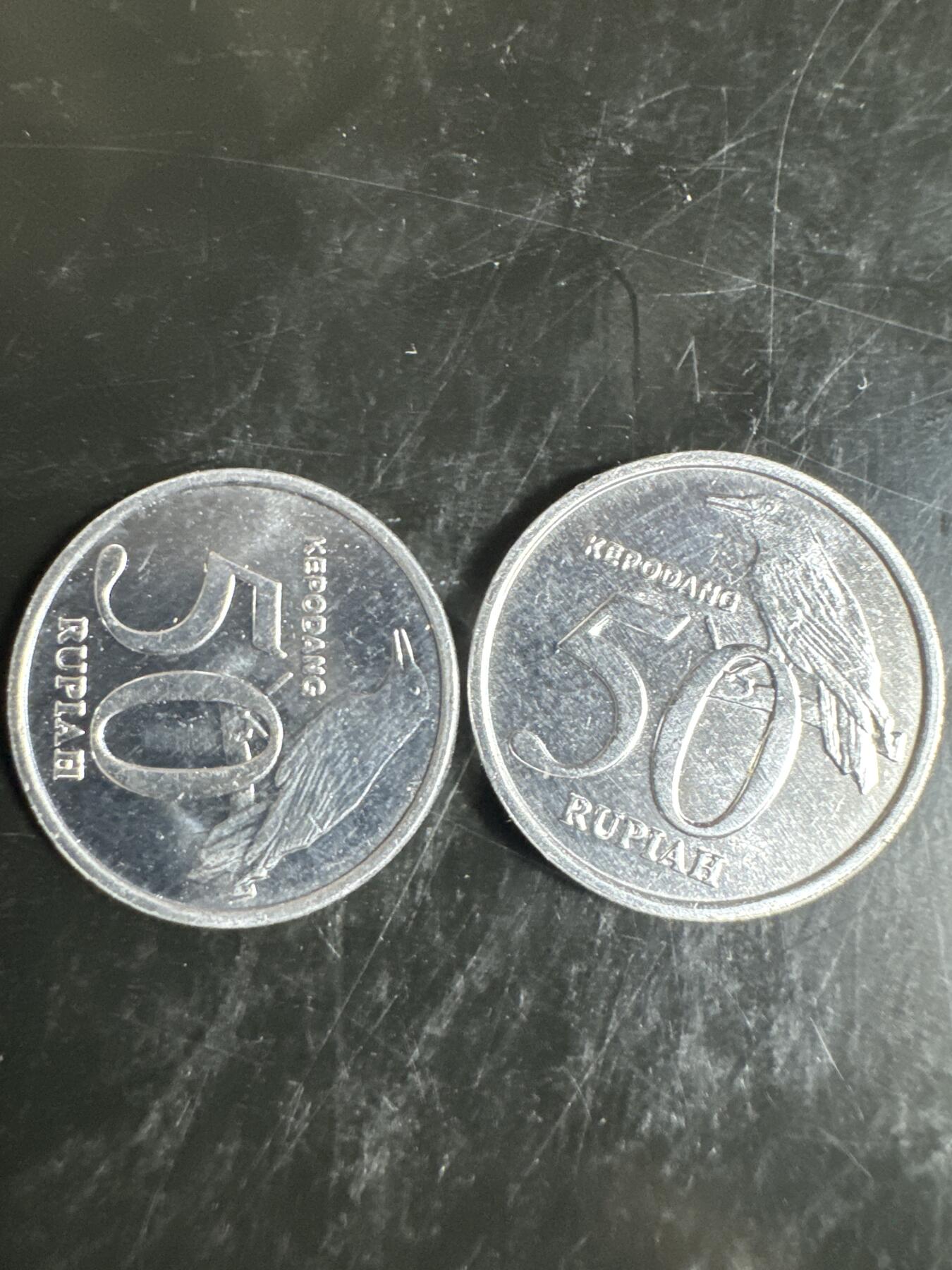 大家国庆快乐～今天还是一天发货哟～ 印度尼西亚50卢比（两枚）