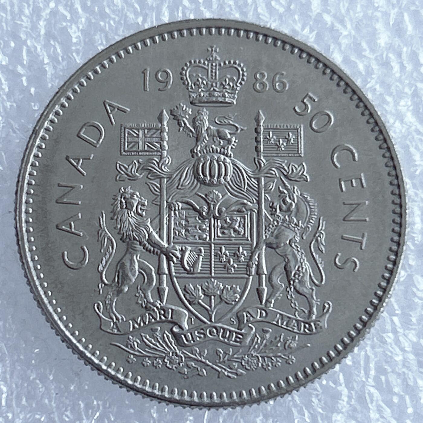 海外回流1元起拍小铺 各国钱币散币场 第17期 加拿大1986年50分