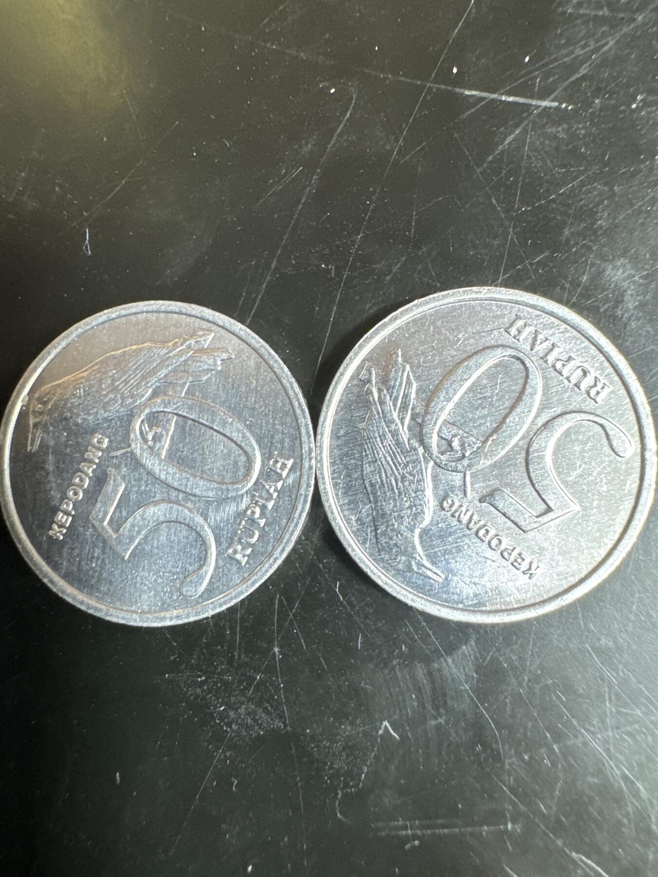 大家国庆快乐～今天还是一天发货哟～ 印度尼西亚50卢比（两枚）