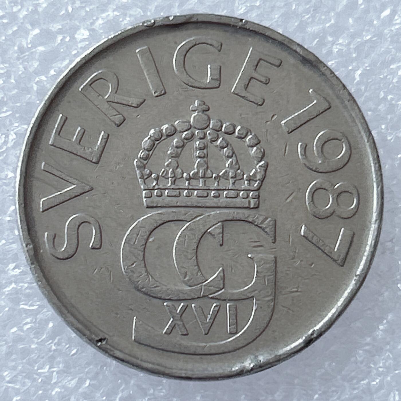 海外回流1元起拍小铺 各国钱币散币场 第17期 瑞典1987年5克朗