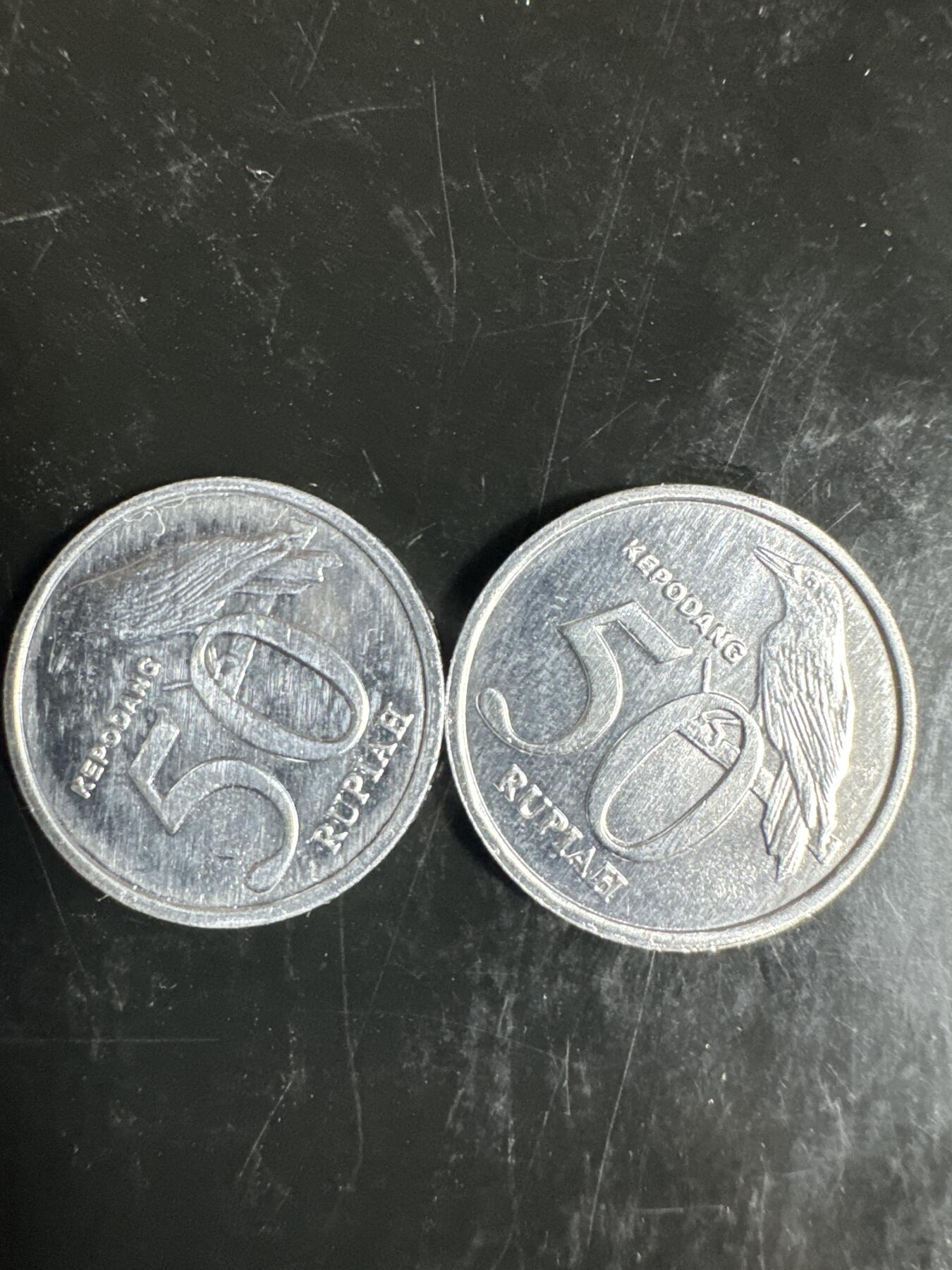 大家国庆快乐～今天还是一天发货哟～ 印度尼西亚50卢比（两枚）