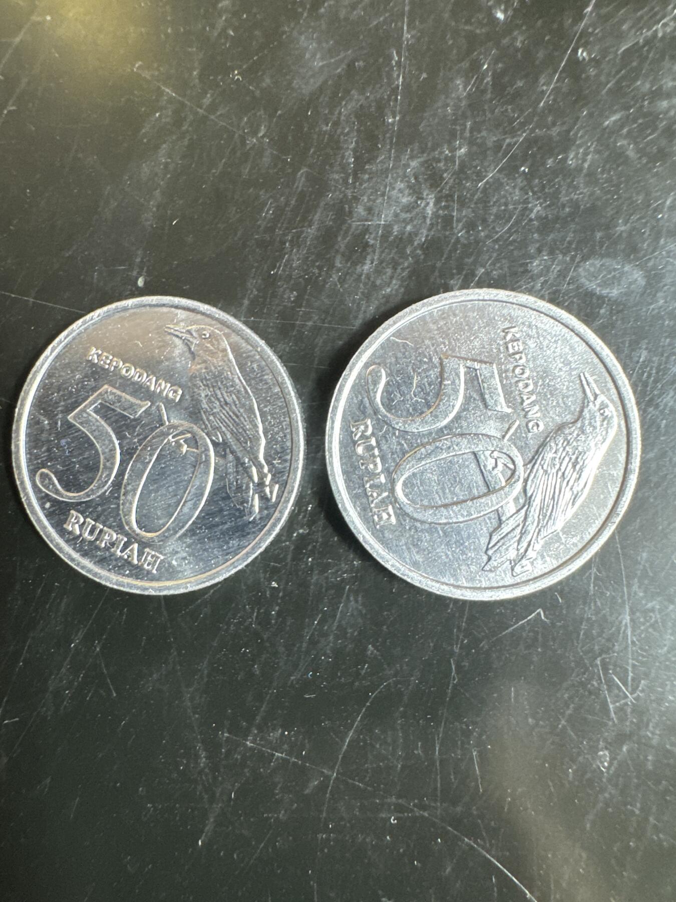 大家国庆快乐～今天还是一天发货哟～ 印度尼西亚50卢比（两枚）