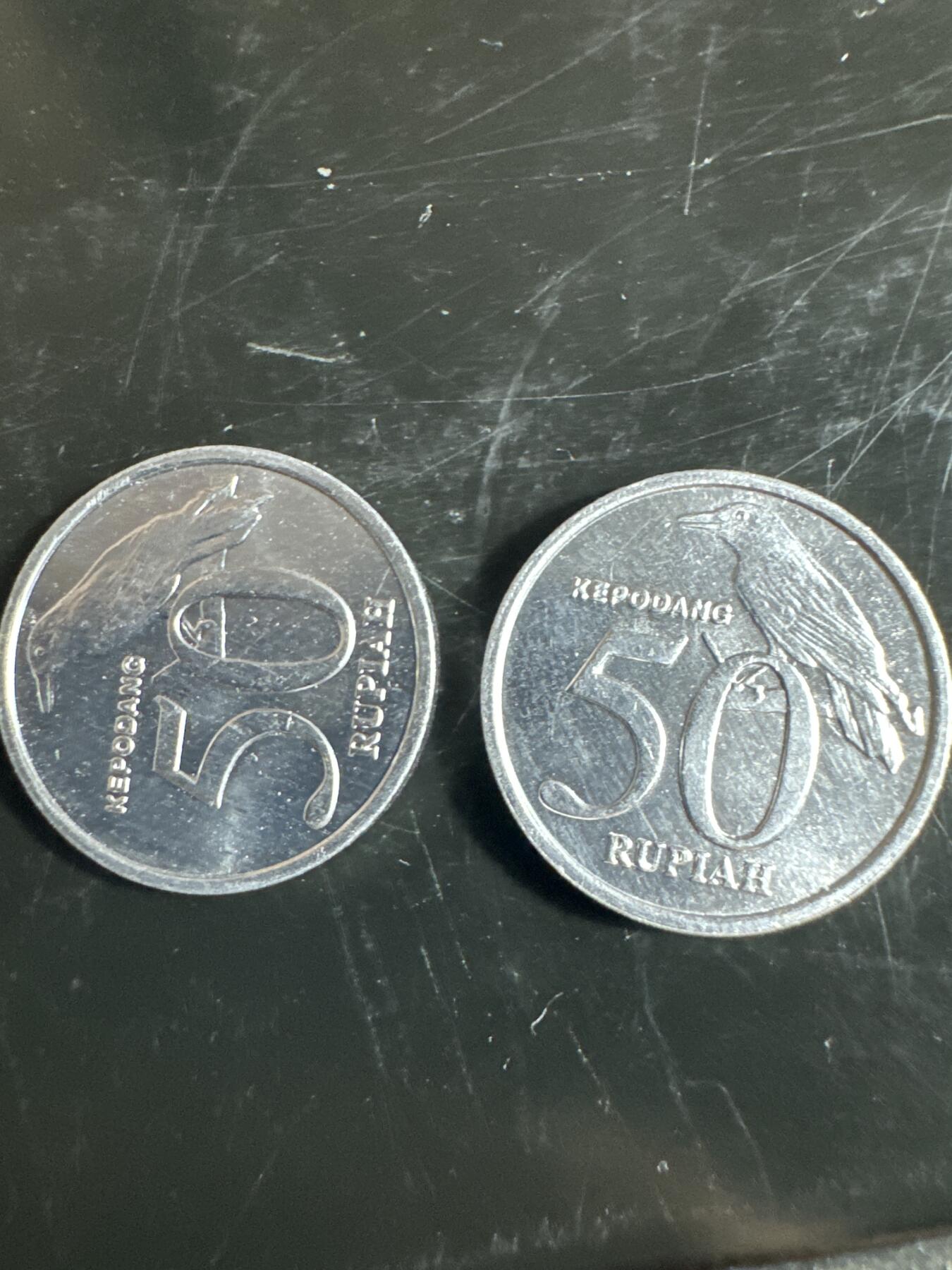 大家国庆快乐～今天还是一天发货哟～ 印度尼西亚50卢比（两枚）