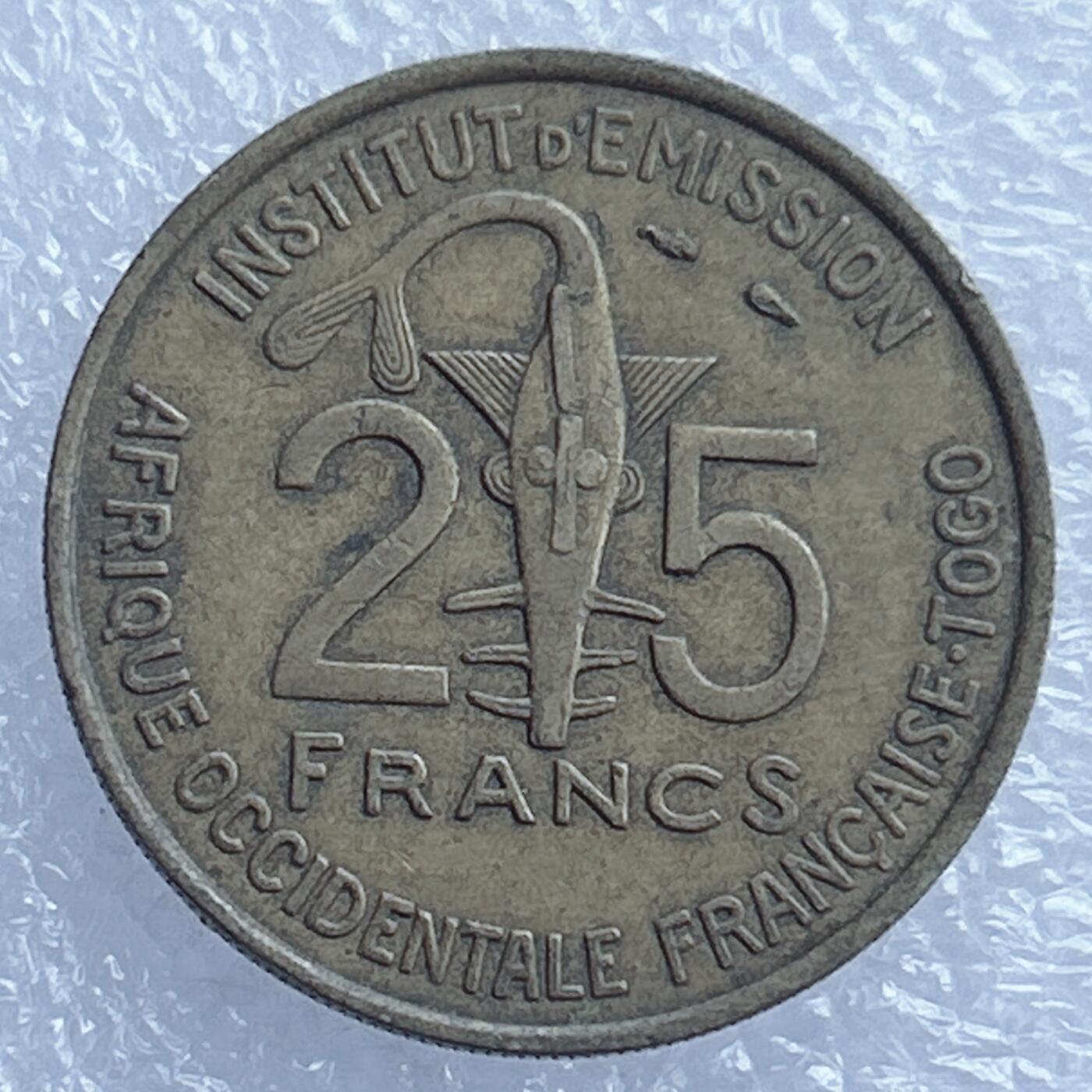 海外回流1元起拍小铺 各国钱币散币场 第17期 西非多哥1957年25法郎铜币