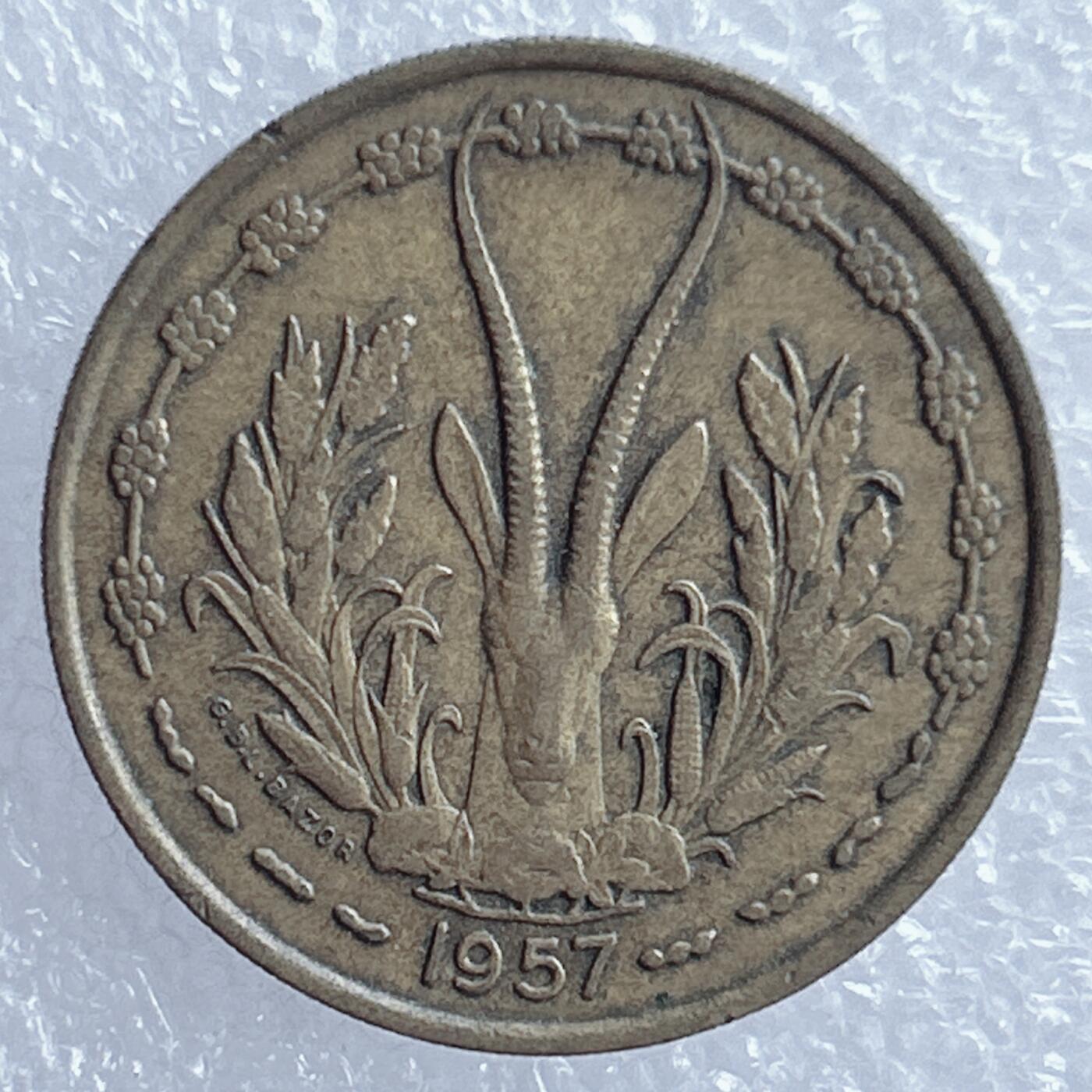 海外回流1元起拍小铺 各国钱币散币场 第17期 西非多哥1957年25法郎铜币