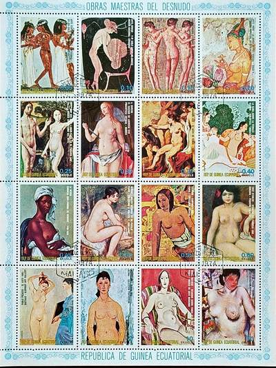 ↓君缘收藏249期☞钱币邮品↓无佣金、可寄存、满10元包邮  - 几内亚邮票，1974年世界著名古典艺术名画邮票小版张（有多版随机发一版）