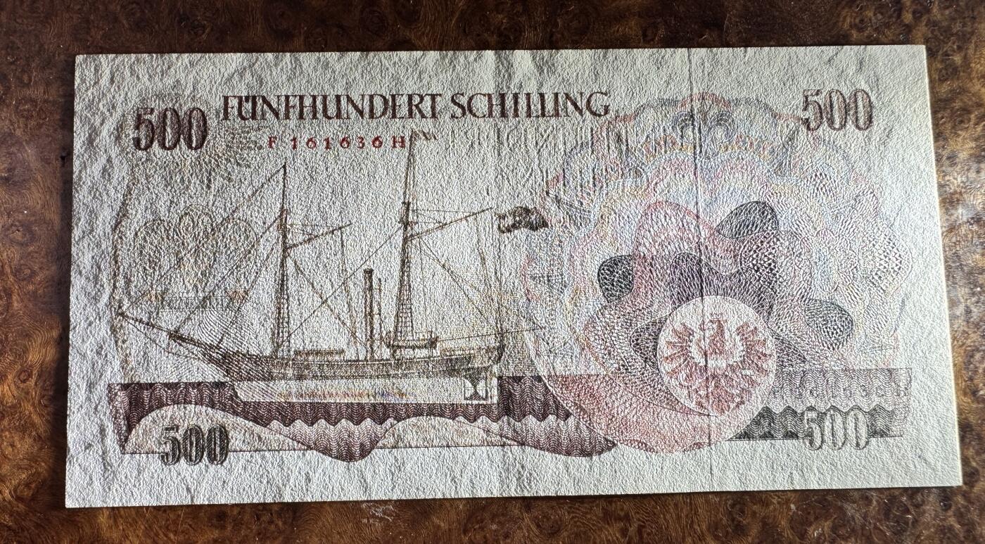 得物收藏 Chase Auction 第32期 - - 外钞、民国钞和人民币混合场！ 1965年奥地利500先令，品相如图！