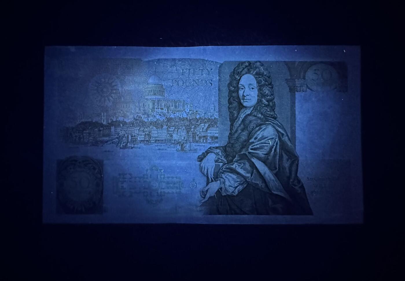 收藏联盟Quantum Auction 第382期拍卖  英国1988年50镑 品相如图 建筑师 英国皇家学会创始人之一 韦恩爵士