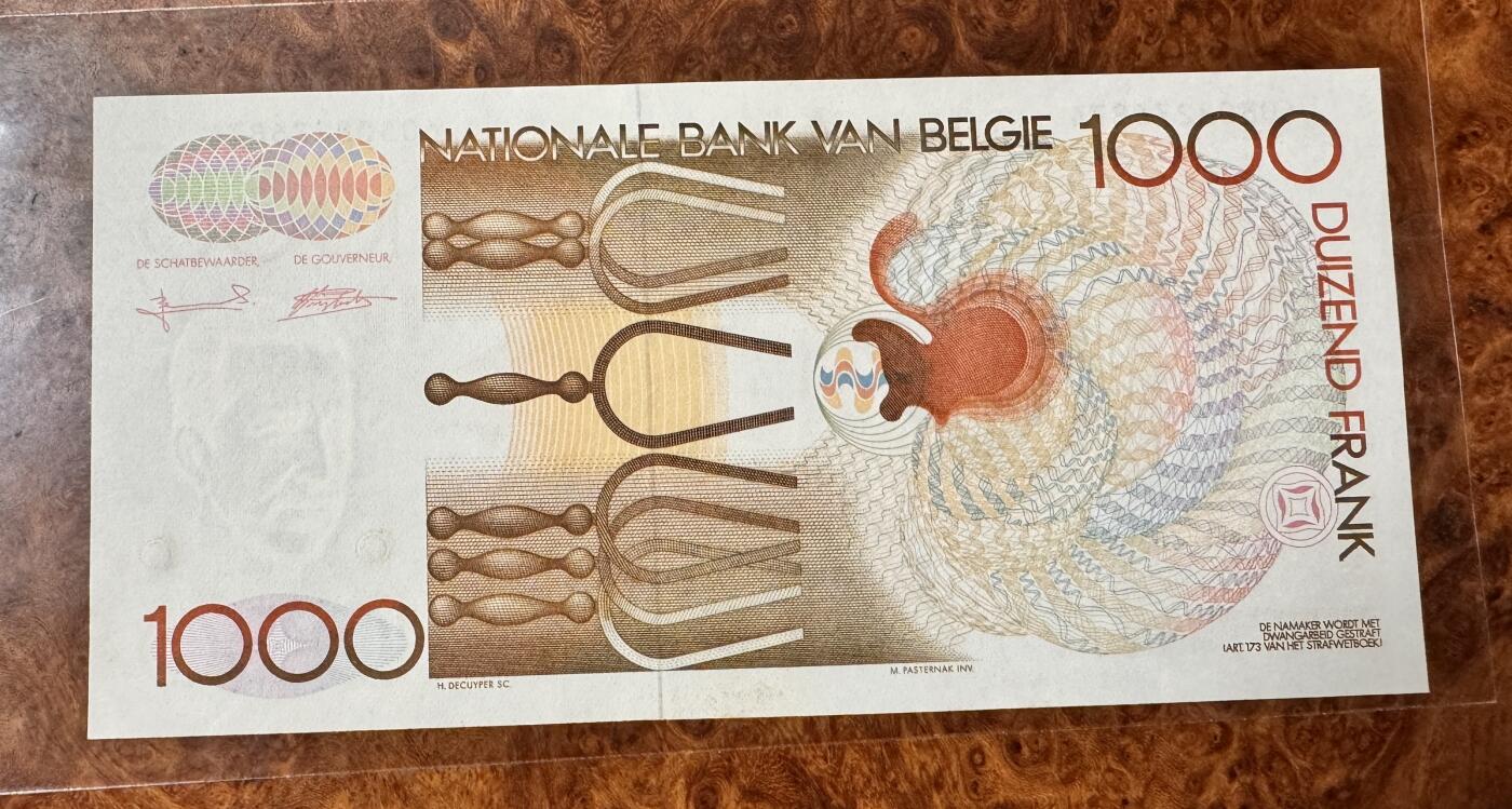 得物收藏 Chase Auction 第32期 - - 外钞、民国钞和人民币混合场！ 比利时老版纸币1000法郎，品相如图！
