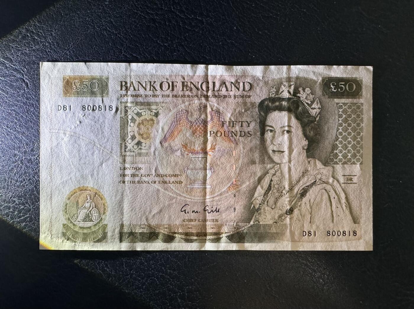 收藏联盟Quantum Auction 第382期拍卖  英国1988年50镑 品相如图 建筑师 英国皇家学会创始人之一 韦恩爵士