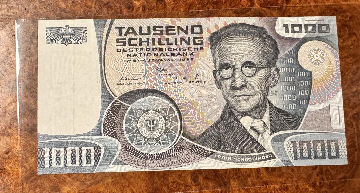 得物收藏 Chase Auction 第32期 - - 外钞、民国钞和人民币混合场！ 奥地利1000先令，薛定谔，品相如图！