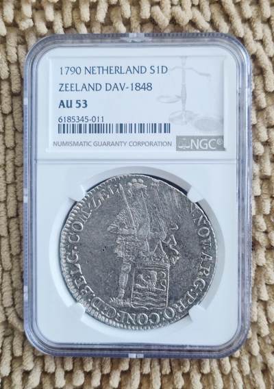 07月11日 世界币章 - 珍稀品：1790年版 荷兰《西兰省 骑士》1杜卡特 大银币 NGC AU53