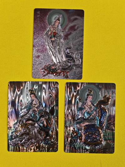 玩卡战线超级大甩拍第17期（好物、稀缺、镇册之宝） 燎原-彫仙绘观音菩萨+普贤菩萨+文殊菩萨光雕特卡一组