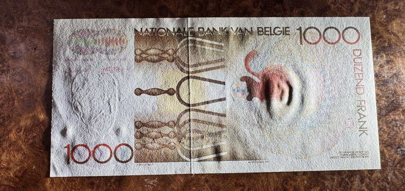 得物收藏 Chase Auction 第32期 - - 外钞、民国钞和人民币混合场！ 比利时老版纸币1000法郎，品相如图！
