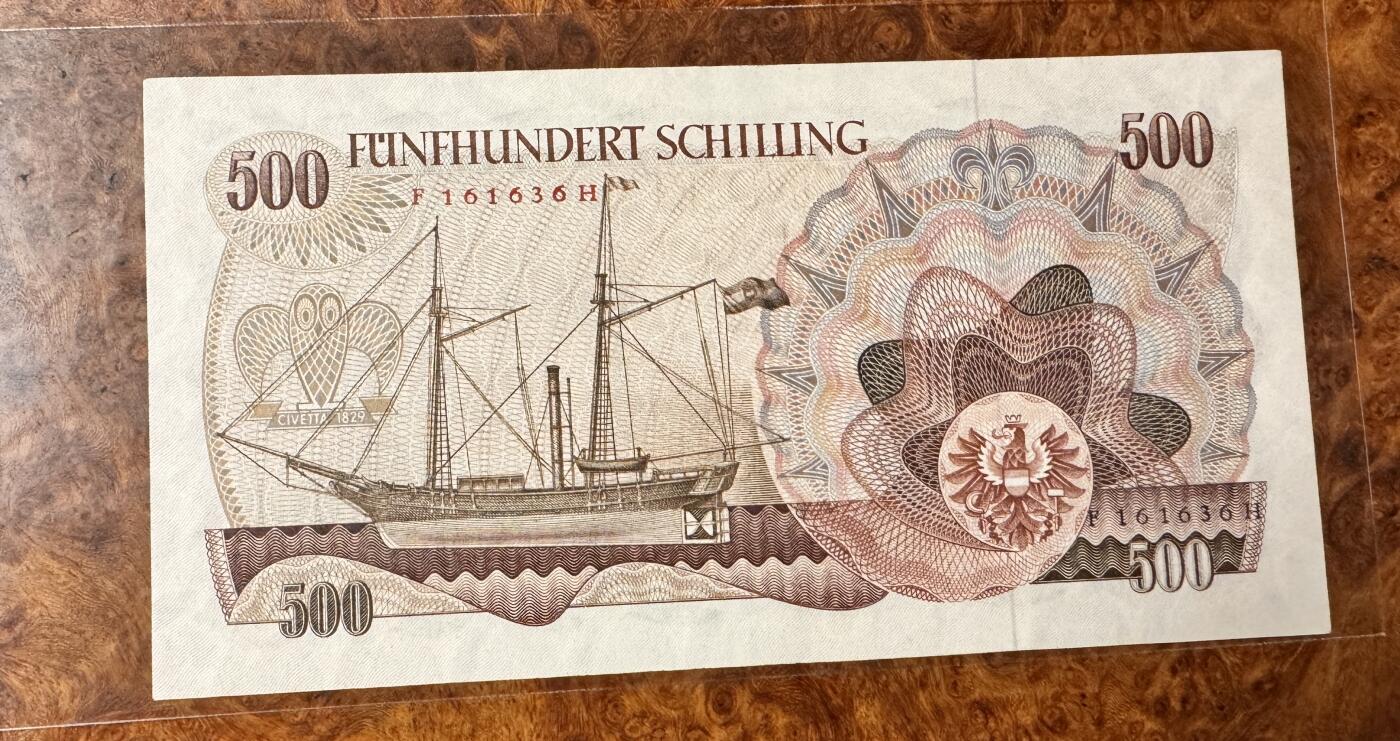 得物收藏 Chase Auction 第32期 - - 外钞、民国钞和人民币混合场！ 1965年奥地利500先令，品相如图！