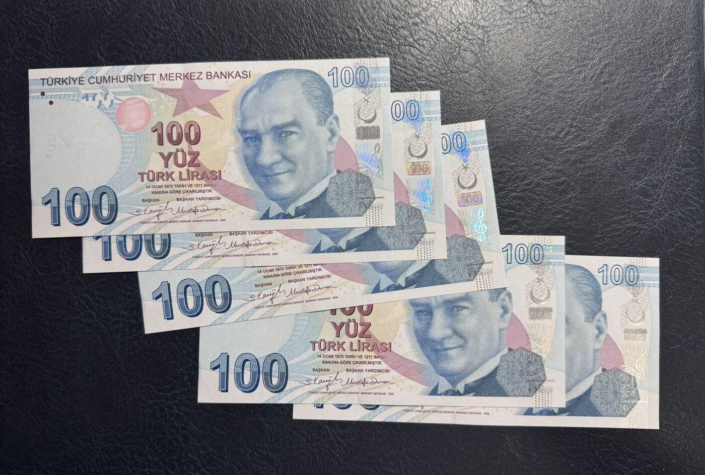 收藏联盟Quantum Auction 第382期拍卖  土耳其2009版100里拉五连号 品相全新UNC 音乐家和诗人 伊德里