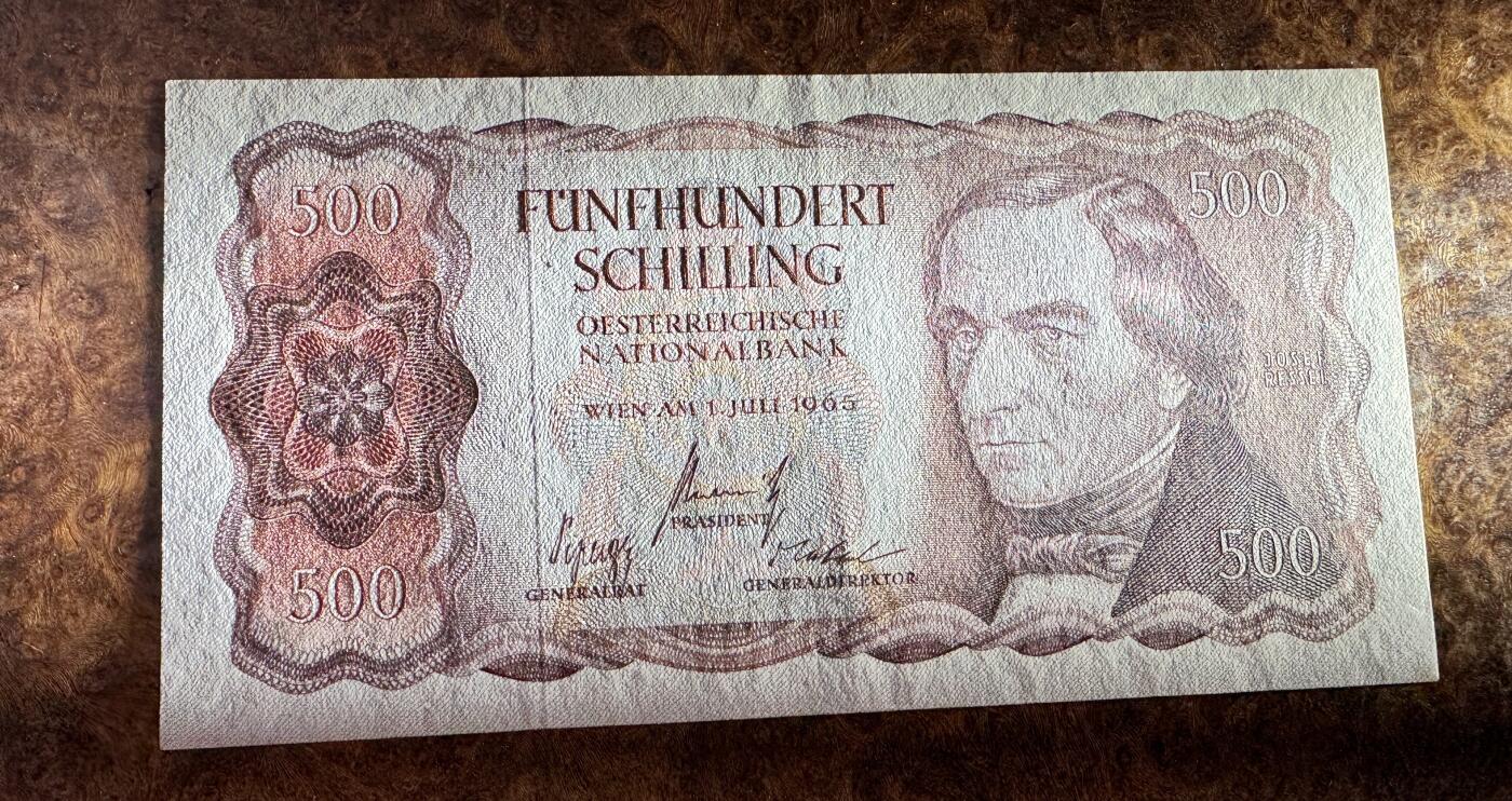 得物收藏 Chase Auction 第32期 - - 外钞、民国钞和人民币混合场！ 1965年奥地利500先令，品相如图！