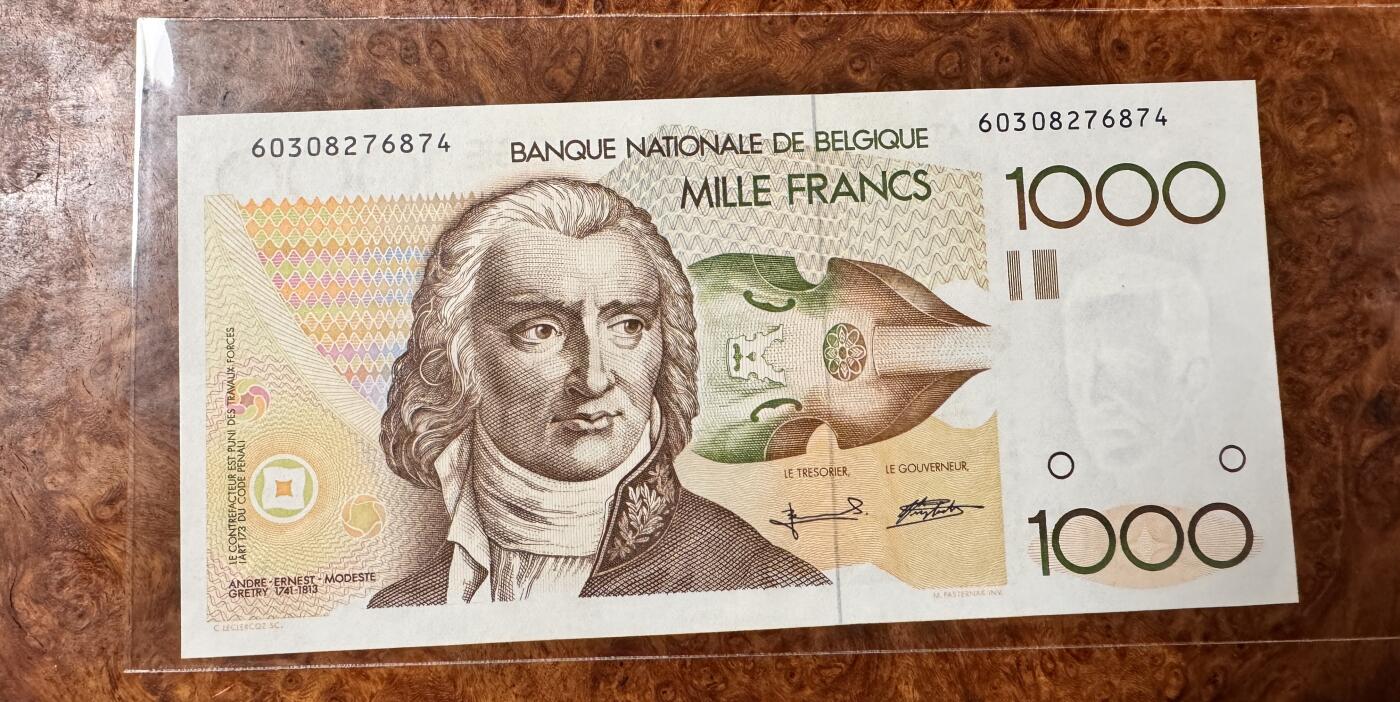 得物收藏 Chase Auction 第32期 - - 外钞、民国钞和人民币混合场！ 比利时老版纸币1000法郎，品相如图！