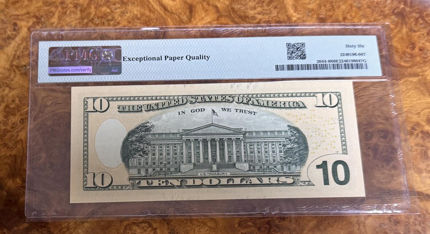 得物收藏 Chase Auction 第32期 - - 外钞、民国钞和人民币混合场！ 2017年美国10元，PMG66，豹子号！