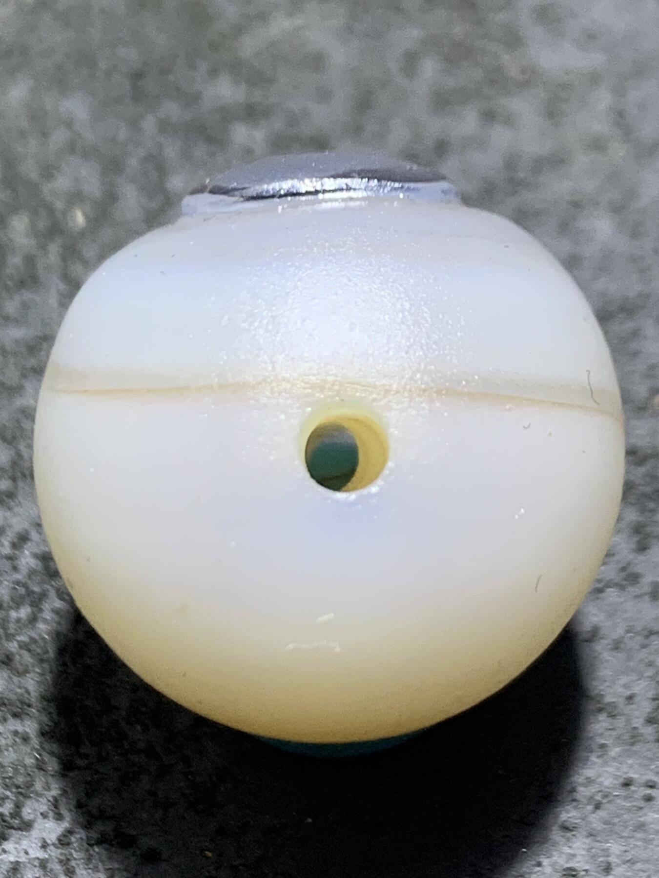 精美亚光高玉化天眼纹海洋玉髓手工俏色巧雕无相佛意境2.0圆珠一个！，