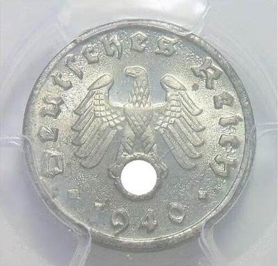 金盾PCGS MS65 德国第三帝国1940年D版1芬尼 难得开卷原光 - 金盾PCGS MS65 德国第三帝国1940年D版1芬尼 难得开卷原光