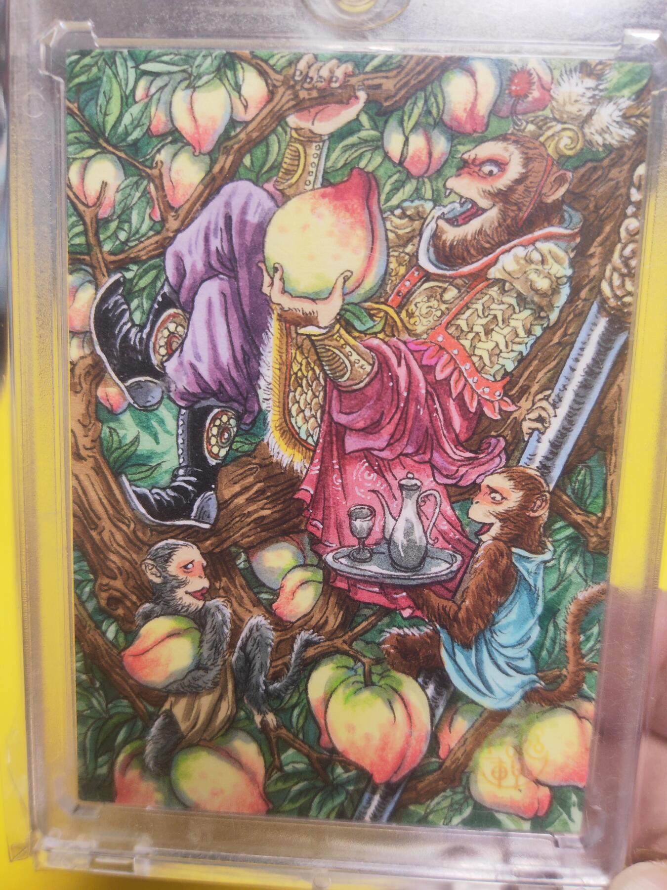 阳大大卡牌超级大甩拍第21期（固定周三晚上八点截拍，持续收拍品，进群福利早知道） 多吉 齐天大圣戏闹蟠桃园 精品手绘天花板 桃子就画了18个 自己品