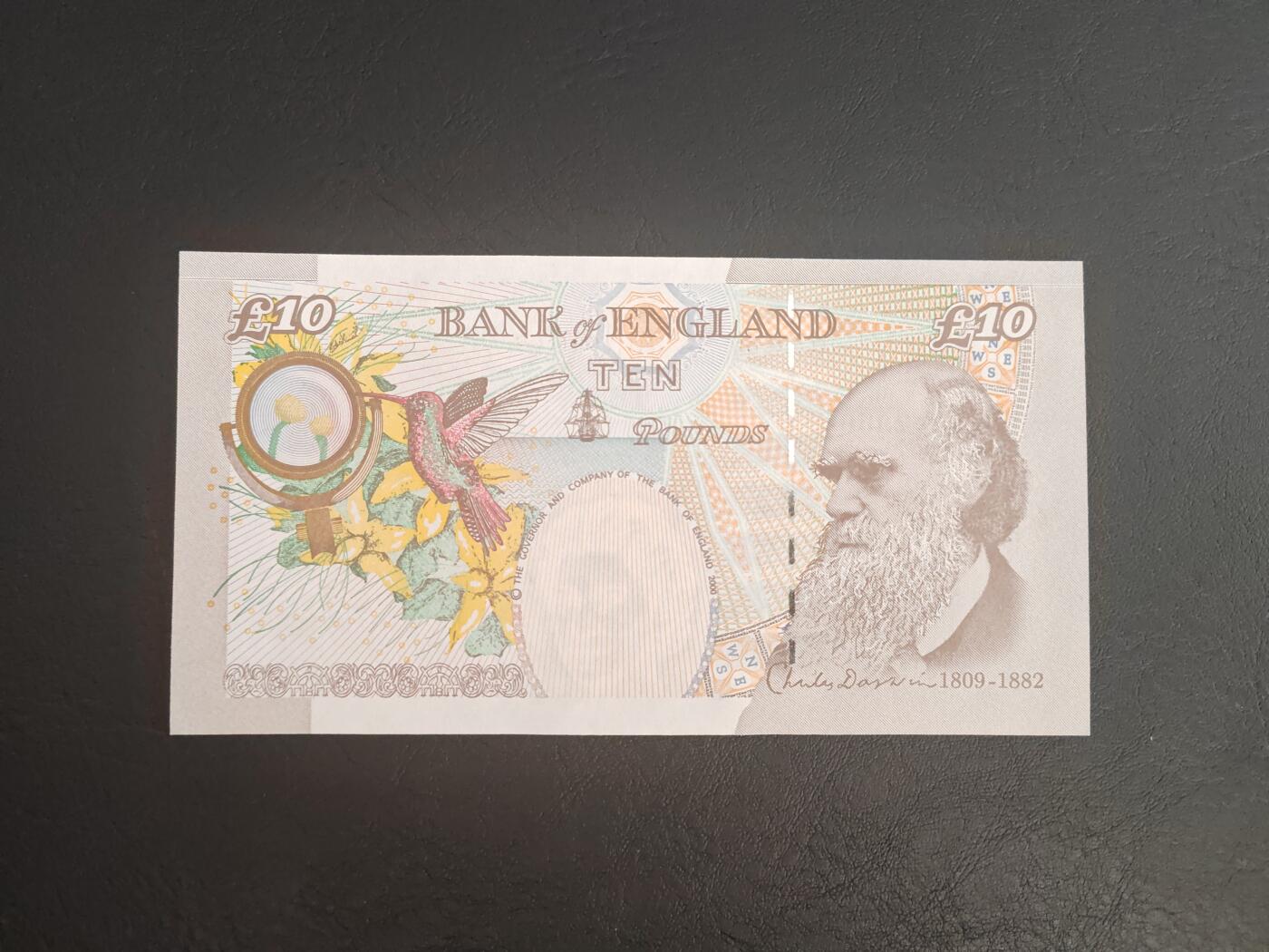 英国 E序再版首发 一签（稀少） 10英镑  深色版 全新UNC （P-389a）