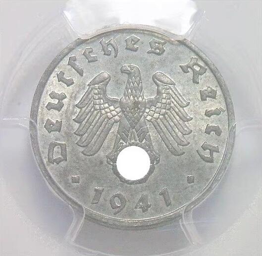 PCGS MS63 德国第三帝国1941年1芬尼 难得开卷原光