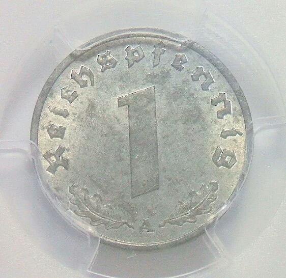 PCGS MS63 德国第三帝国1941年1芬尼 难得开卷原光