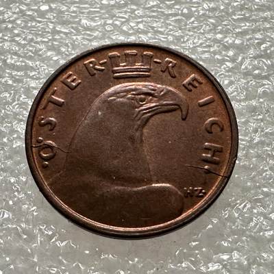 🌹外币初藏🌹🐯第83场 征集拍品 极速上拍 - 奥地利1925年一格罗申 原光好品