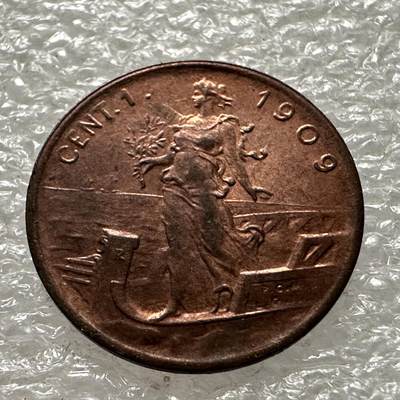 🌹外币初藏🌹🐯第83场 征集拍品 极速上拍 - 意大利1909年一分 原光好品