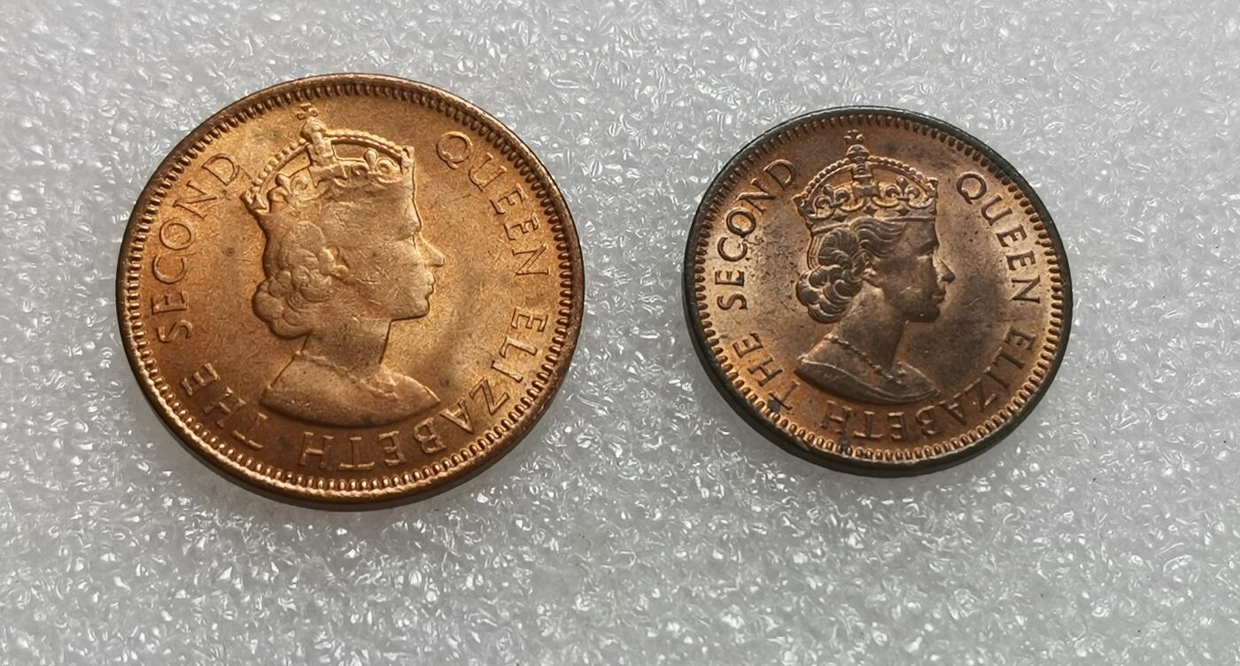 瓶子🏺第162期拍卖会 英属毛里求斯1953年2分铜币 英属塞浦路斯1955年3米尔小鱼铜币