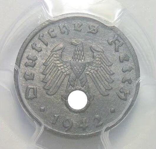 金盾PCGS MS64 德国第三帝国1942年D版1芬尼 难得开卷原光
