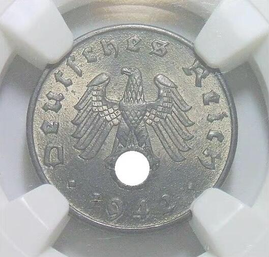 NGC MS62 德国第三帝国1942年F版1芬尼 难得开卷原光
